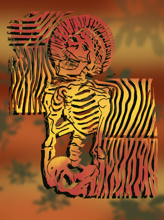 skeleton sun rise poster