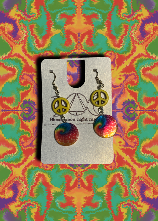 peace rainbow earrings